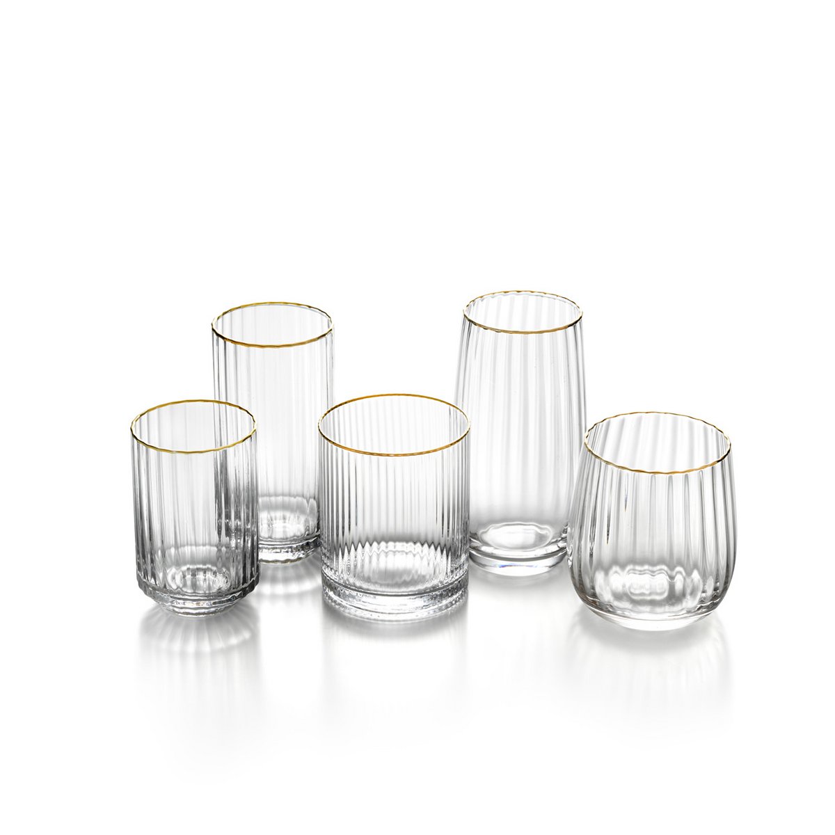 Verre lowball en verre recyclé Golden Sip – Bord Or | Bazar Bizar