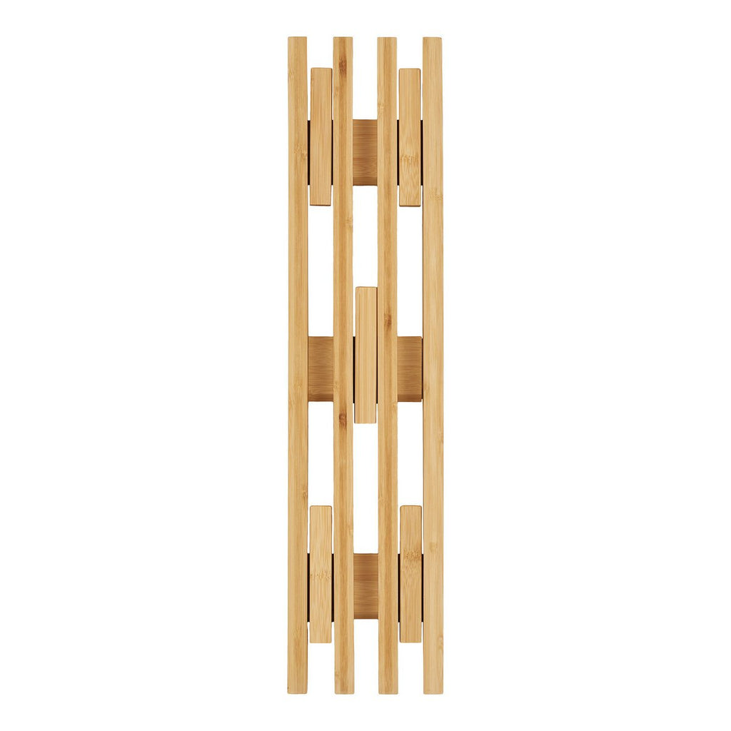 Porte-manteau Mural en Bambou Naturel - 9,5x60 cm