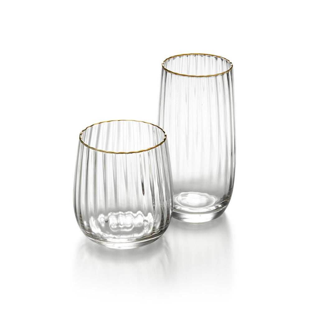 Verre highball en verre recyclé Golden Rim – Bord Or | Bazar Bizar