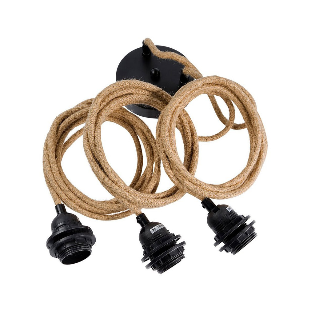 Plafonnier en grappe 3 cordons – Noir Naturel | Bazar Bizar