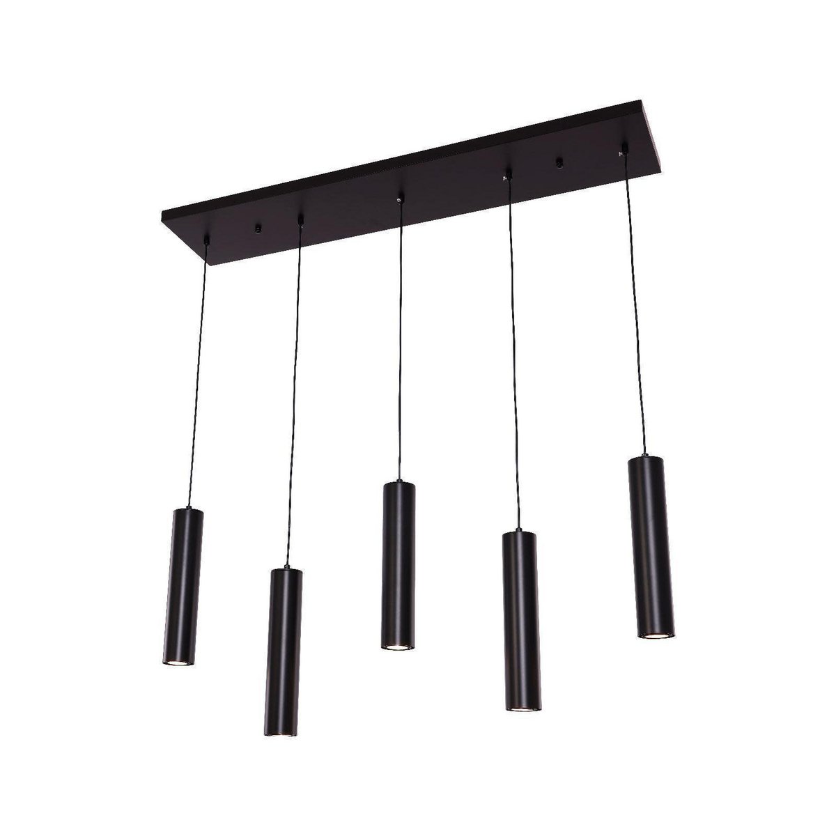 Suspension 5 cylindres – Noir mat – LED GU10 incluses
