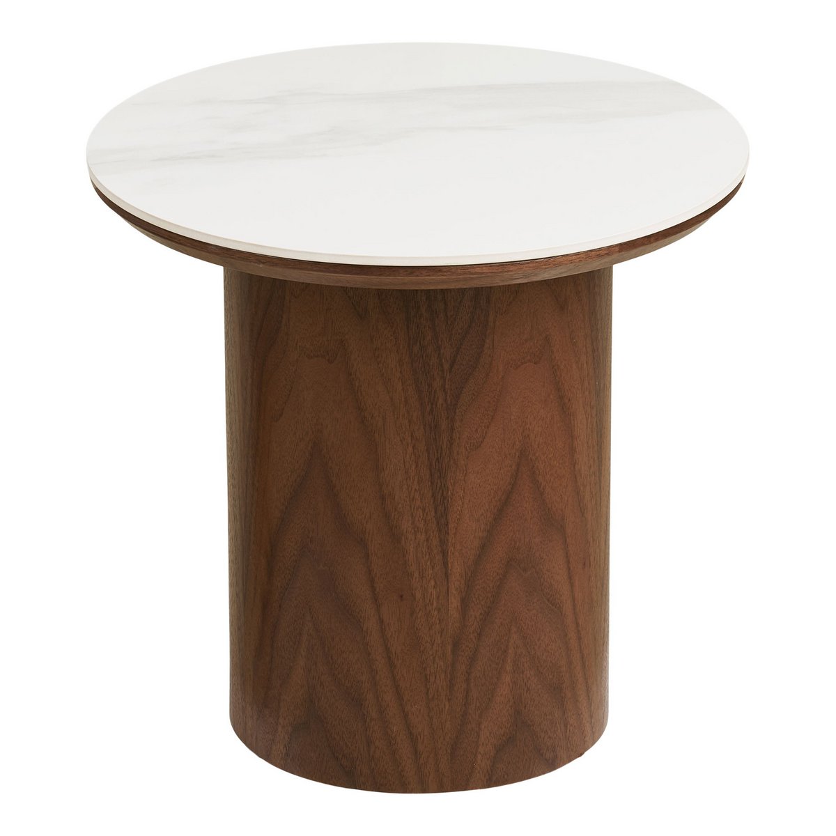 Table d'Appoint Noli - Céramique & Frêne, Ø40x38 cm