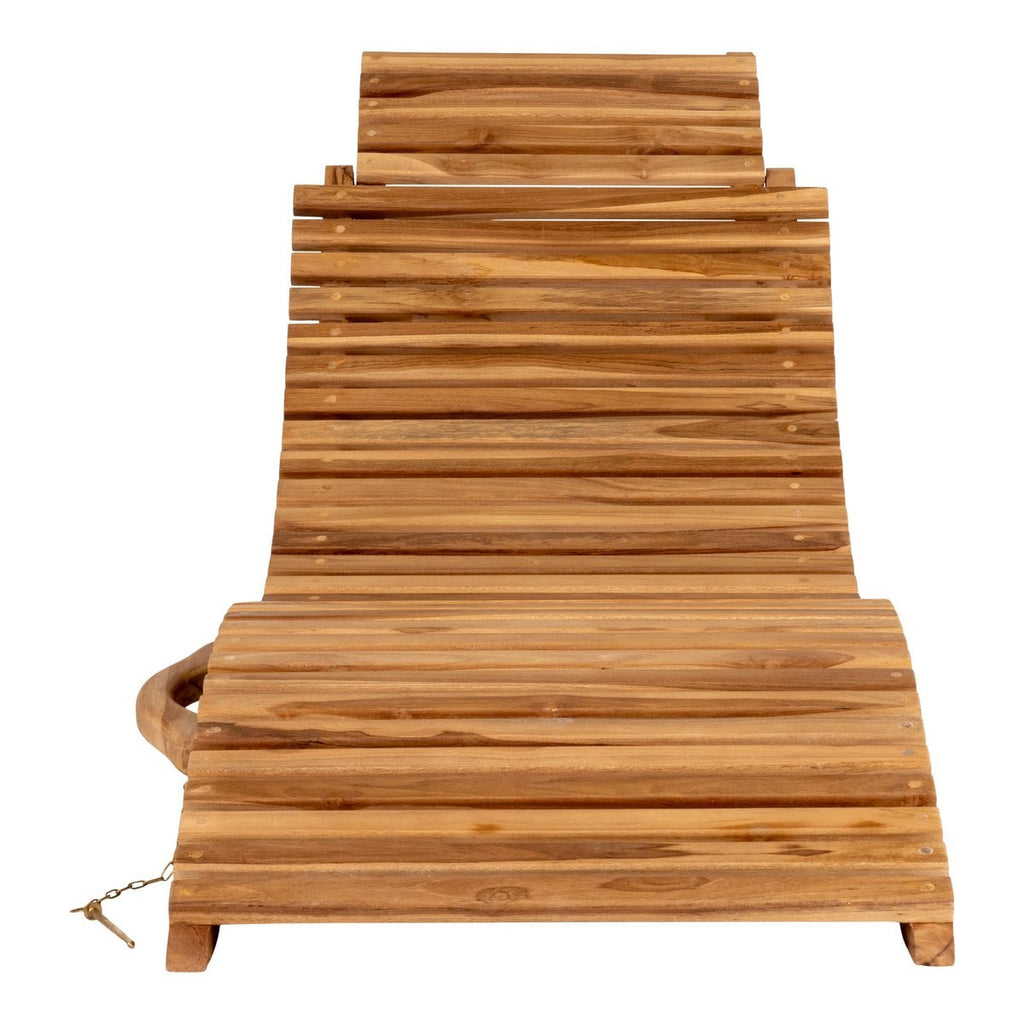 Chaise Longue Arrieta - Teck Naturel, 160x50x25 cm