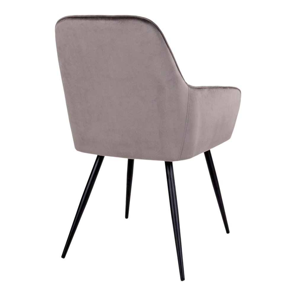 Chaise de salle à manger Harbo - Velours, Acier, Marron clair - Lot de 2