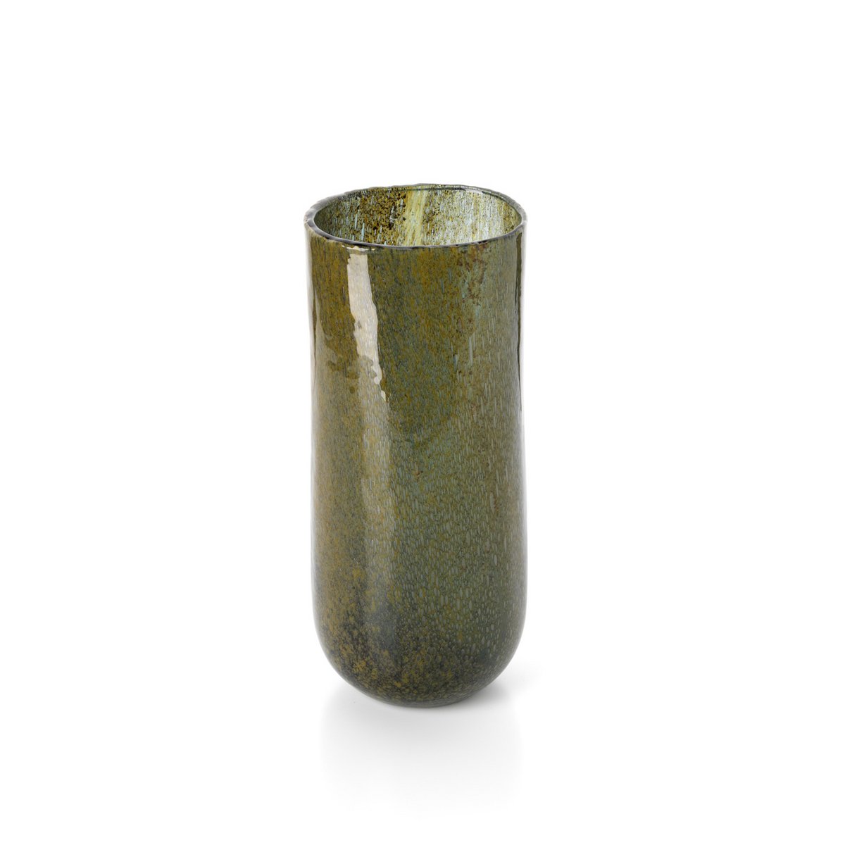 Vase Forest vert olive haut en verre soufflé – 33 cm