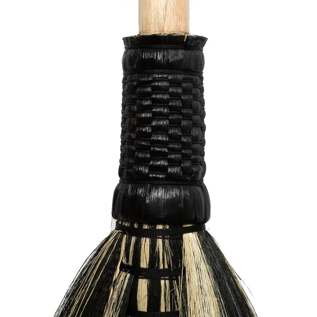 Grand balai décoratif en herbe naturelle – Noir Naturel – 130cm | Bazar Bizar