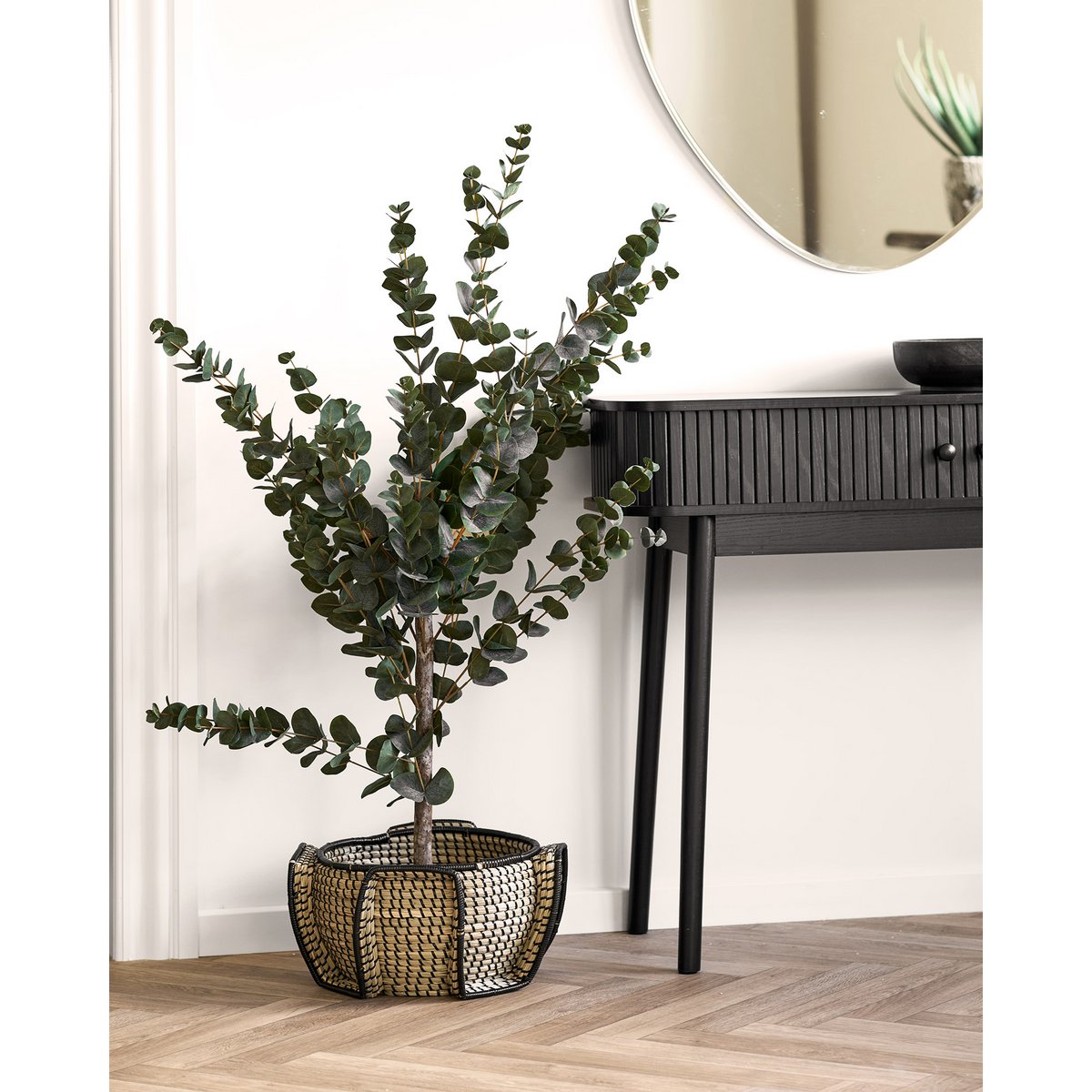 Console Nikko noire – 2 portes – 100 × 30 × 80 cm