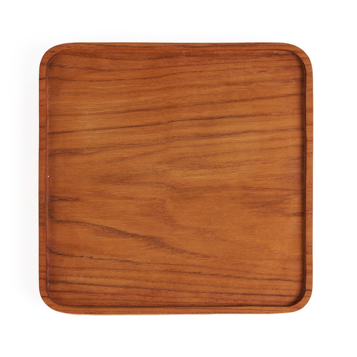 Assiette Carrée en Teck - Naturel - S