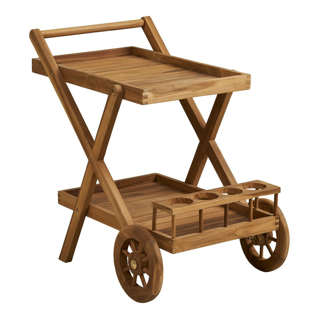Chariot à Thé Pasaku - Teck Naturel, 86x50x81 cm