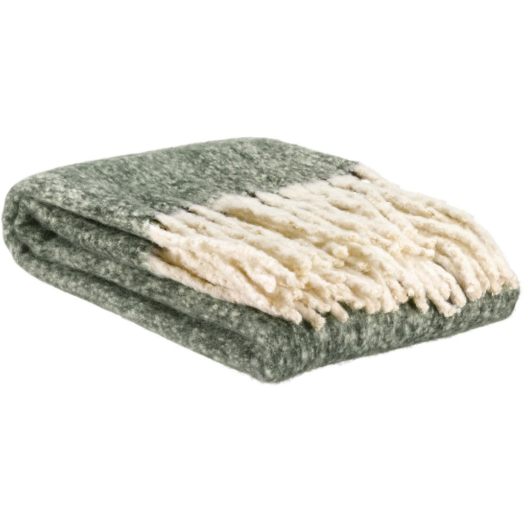 Plaid uni Isabel Olive polyester recyclé 130 × 160 cm