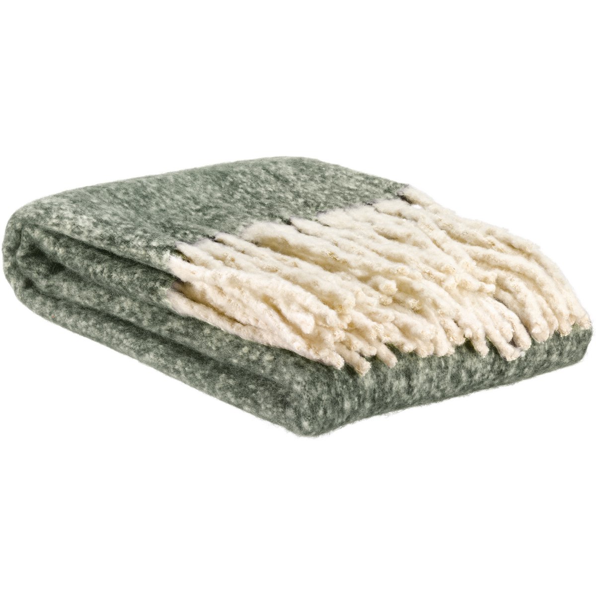 Plaid uni Isabel Olive polyester recyclé 130 × 160 cm
