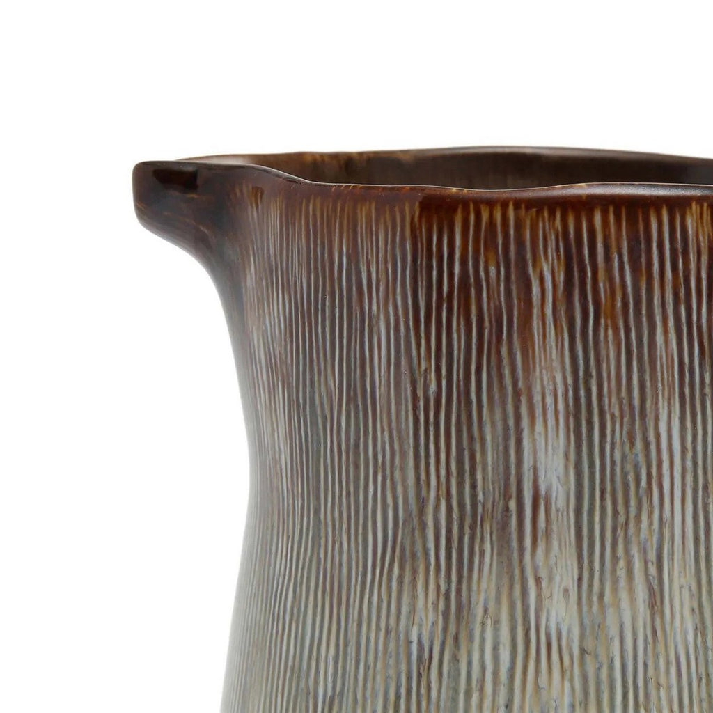 Pichet en grès Peniche – Crème et Brun – 23,5cm | Bazar Bizar