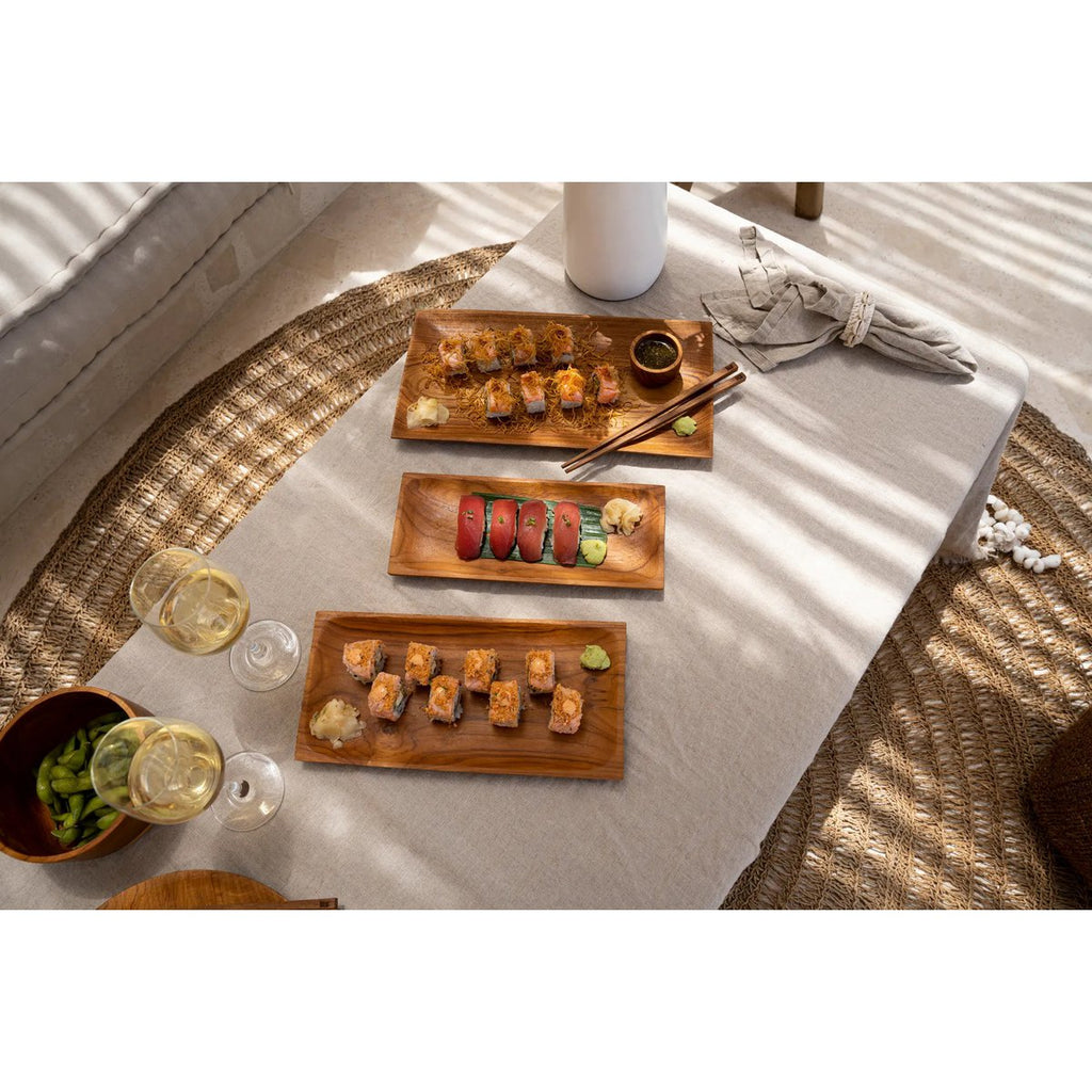 Assiette de présentation en teck 35 cm