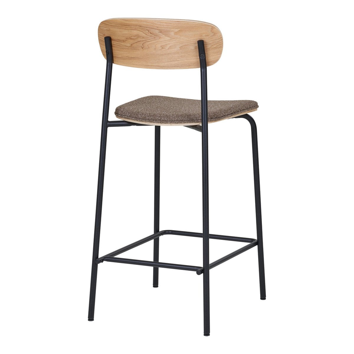 Chaises de Comptoir Estepona - Frêne & Métal Noir, Lot de 2