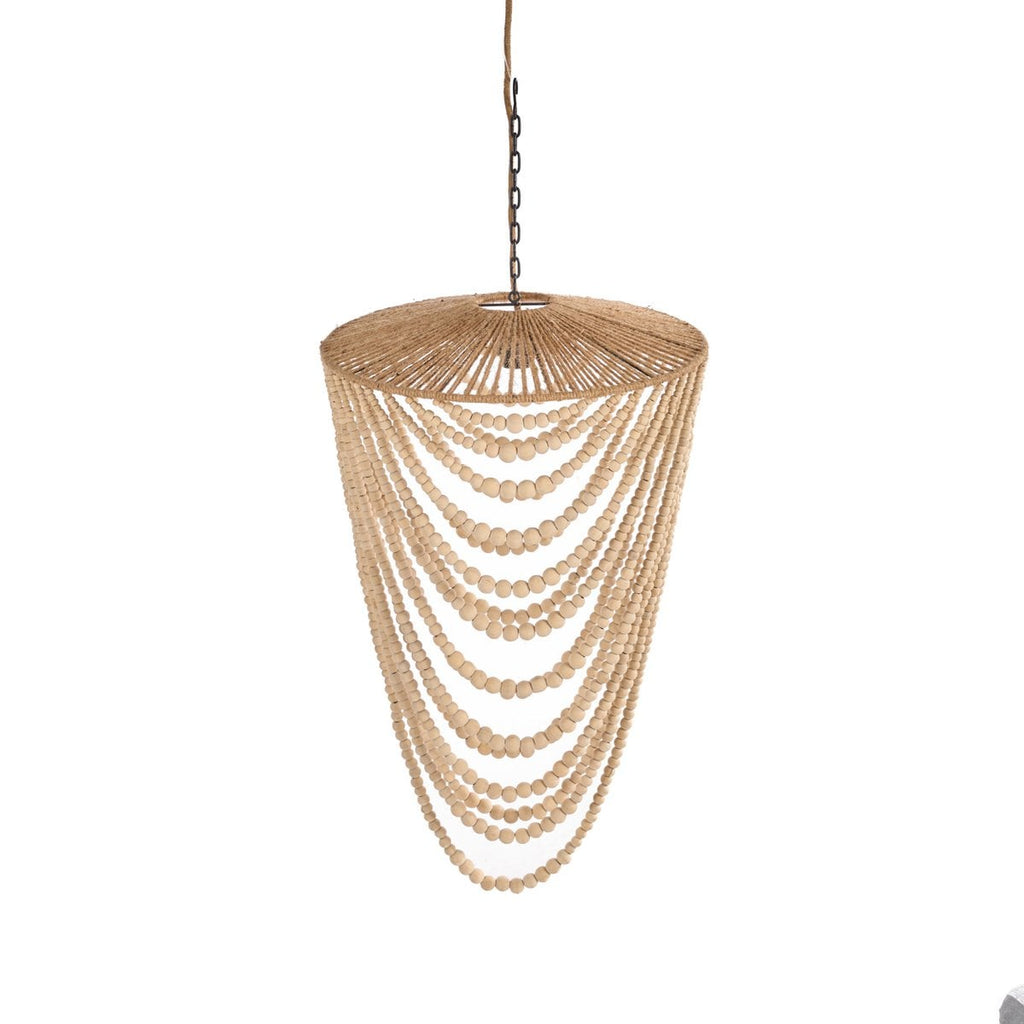 Le Lustre en Perles de Bois - Naturel - L