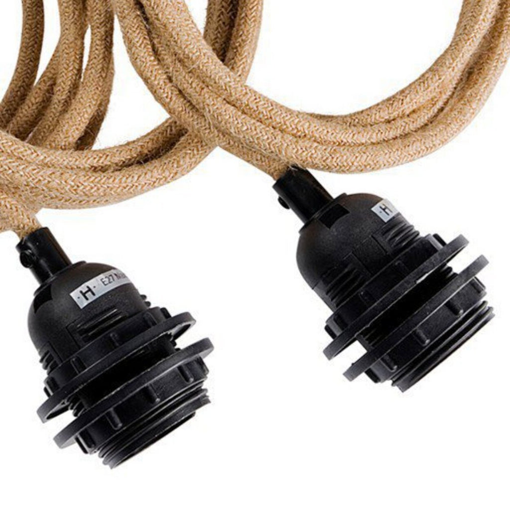 Plafonnier en grappe 3 cordons – Noir Naturel | Bazar Bizar