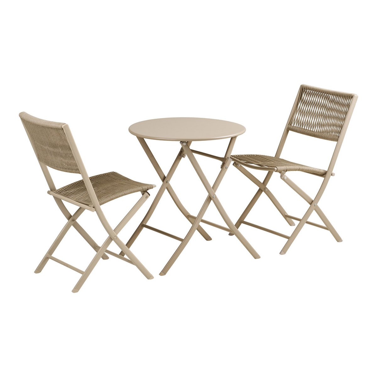 Ensemble bistro Arcas – Taupe (2 chaises + 1 table)