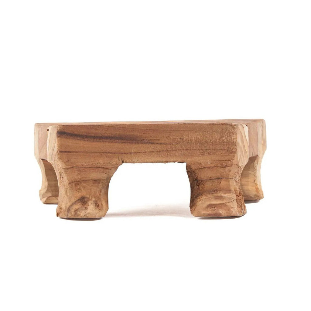 Plateau en teck massif Yummy Tray – Naturel – Pieds Surelevés | Bazar Bizar