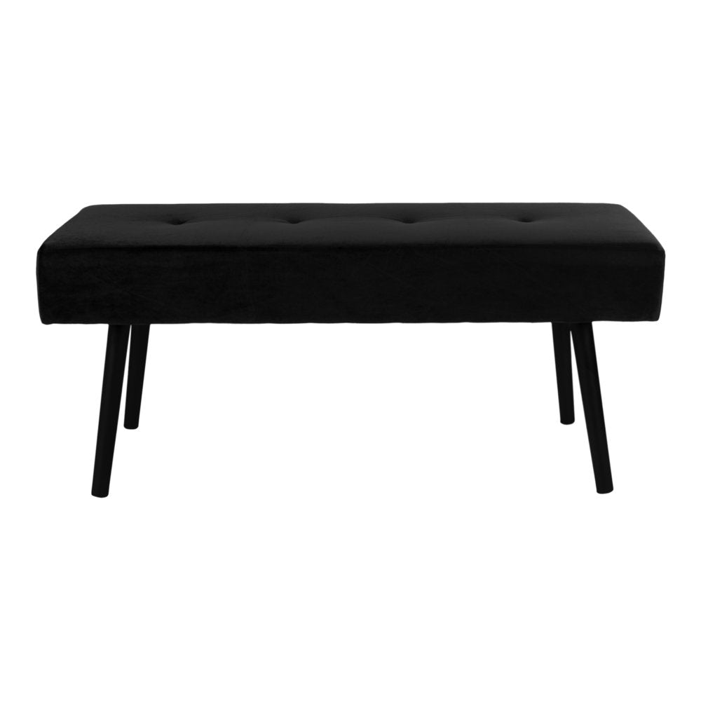 Banc Skiby – Velours noir & pieds métal