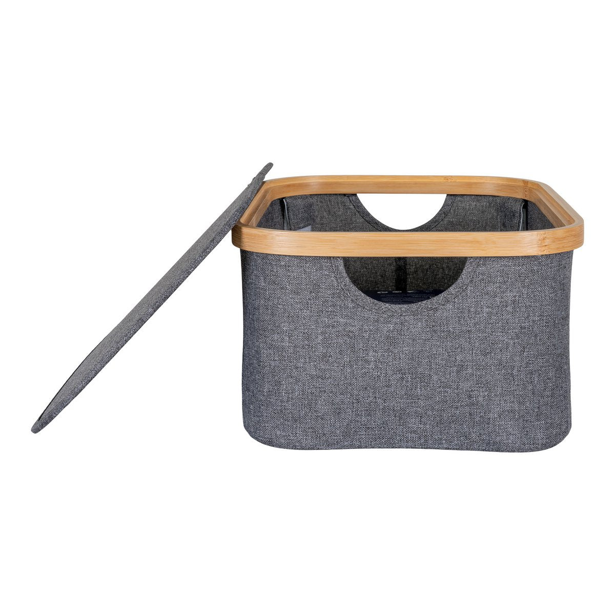 Panier Noto - Gris Foncé, Bambou/Polyester, 38x26x16 cm