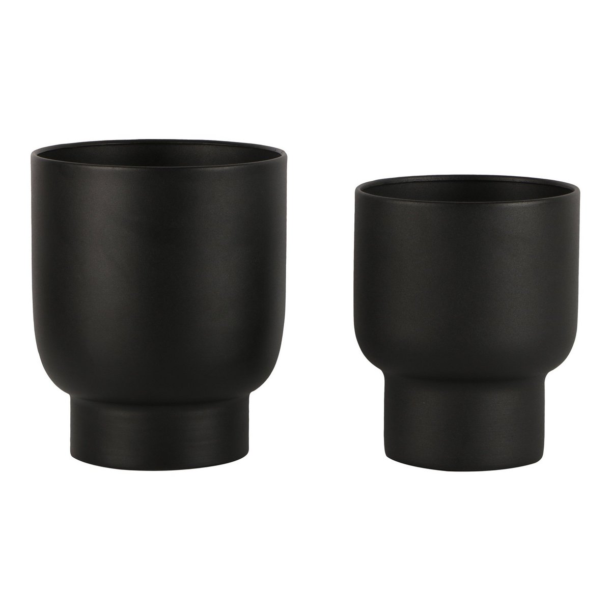 Pots de Fleurs Fulda Métal Noir, Lot de 2