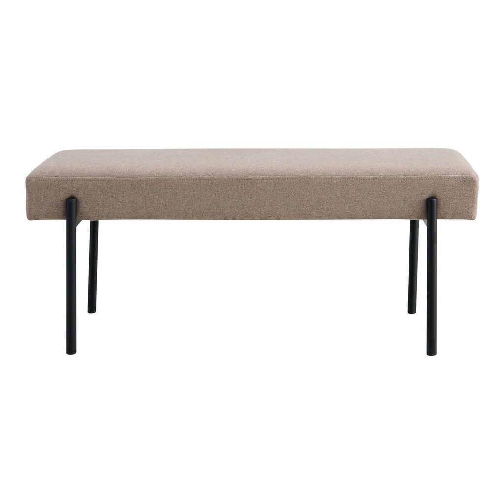 Banc Swindon – Couleur pierre, pieds noirs – 100x36x42,5 cm