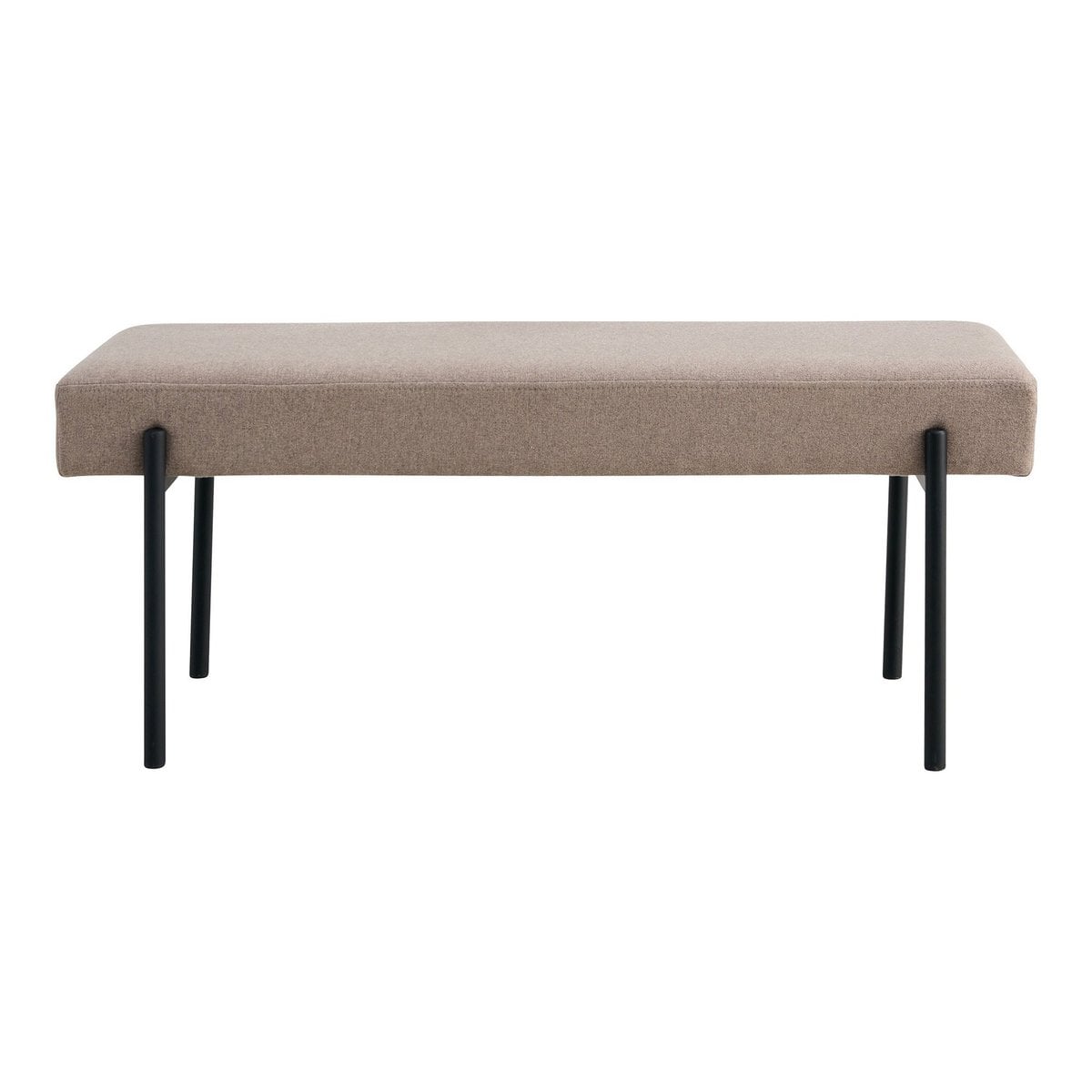 Banc Swindon – Couleur pierre, pieds noirs – 100x36x42,5 cm
