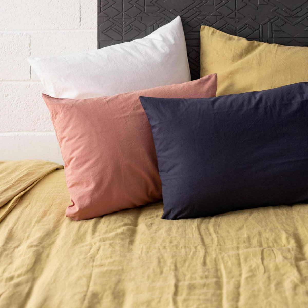Calita Gold Coton lavé Housse d’édredon 85 × 200 cm