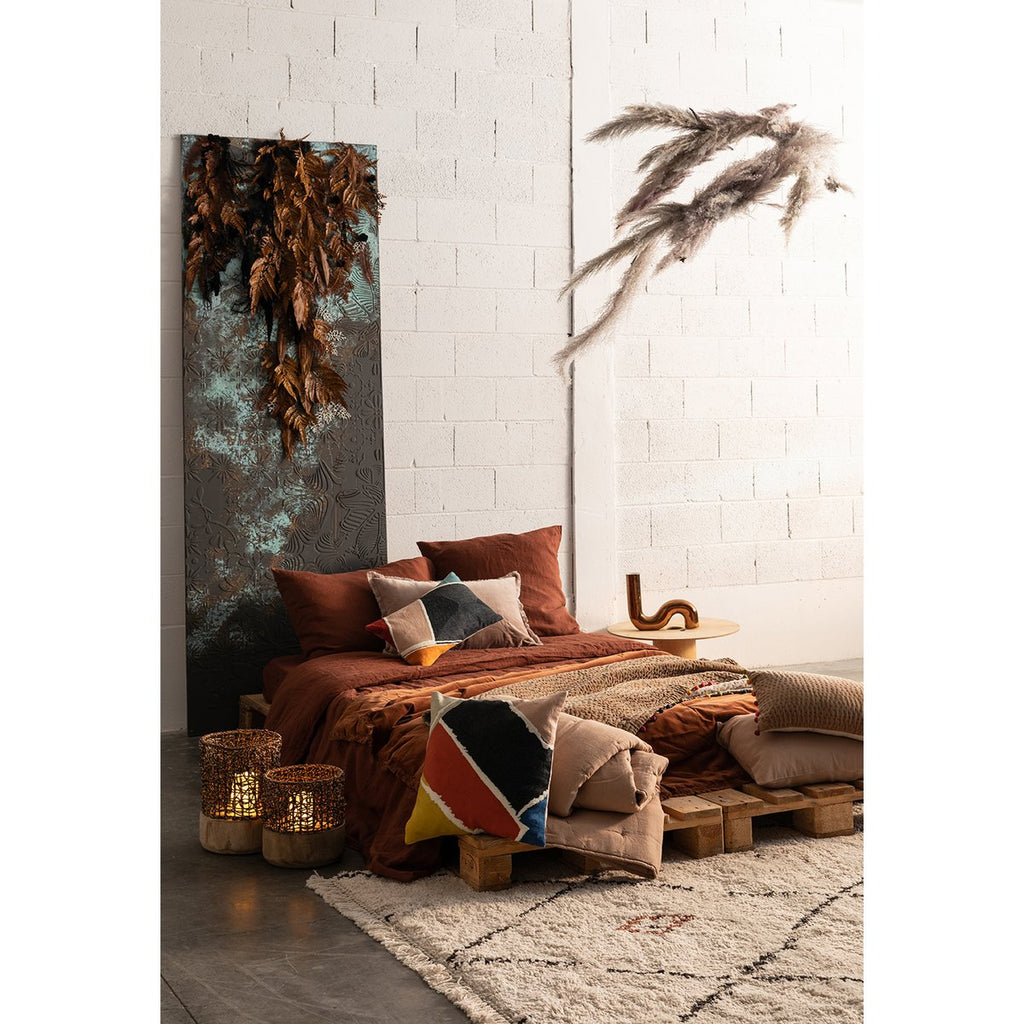 Housse de Couette Lin Stonewashé Zeff Caramel – 240 x 220 cm | Vivaraise