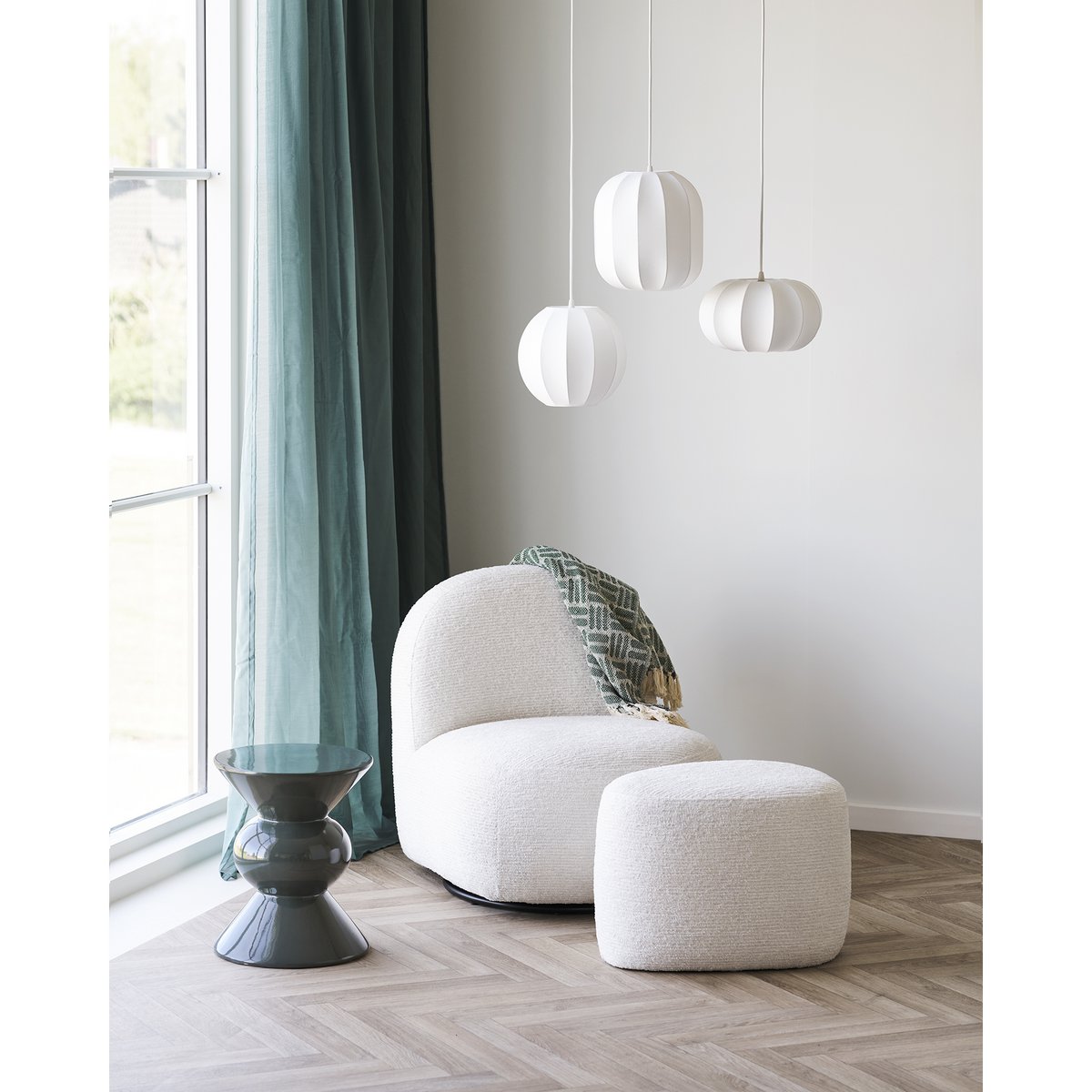 Suspension Coventry blanche Ø 25 × H 26 cm