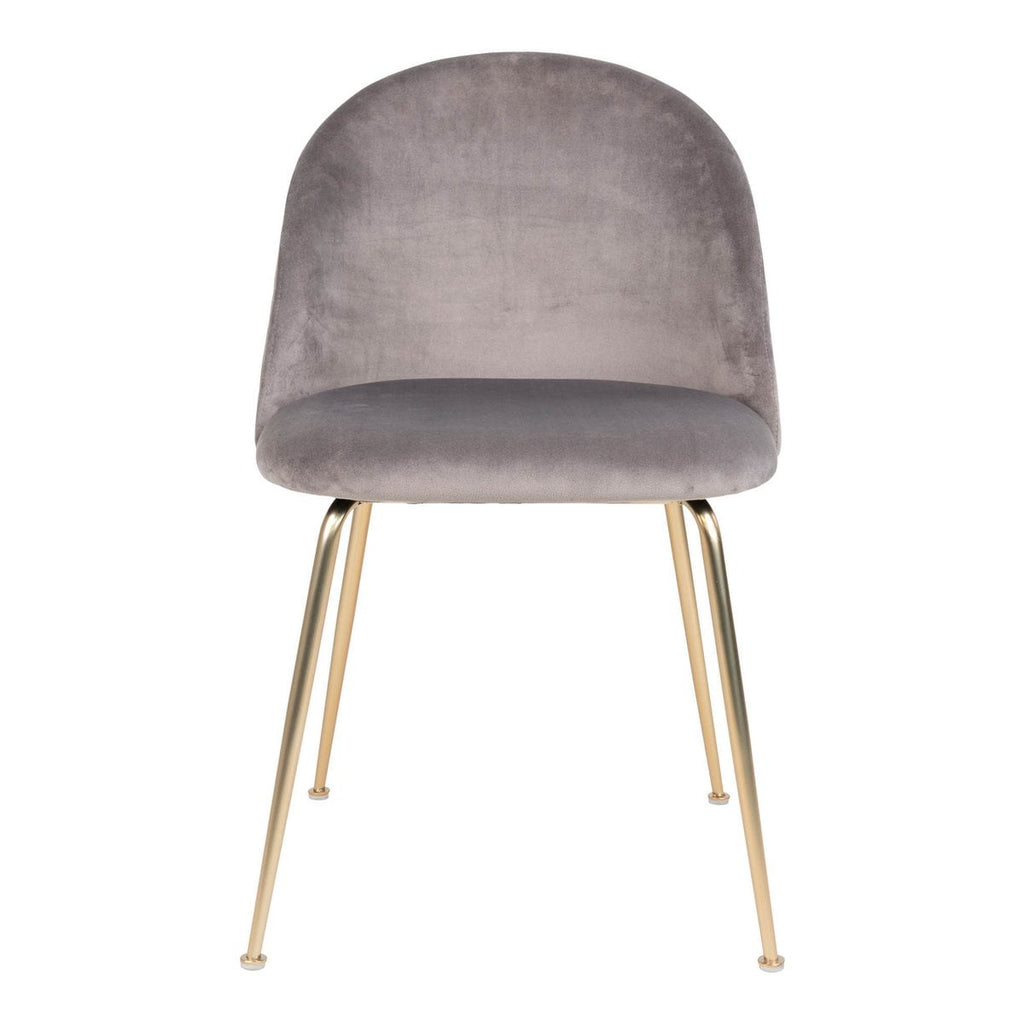 Chaise de salle à manger Geneve - Velours, Acier, Gris - Lot de 2