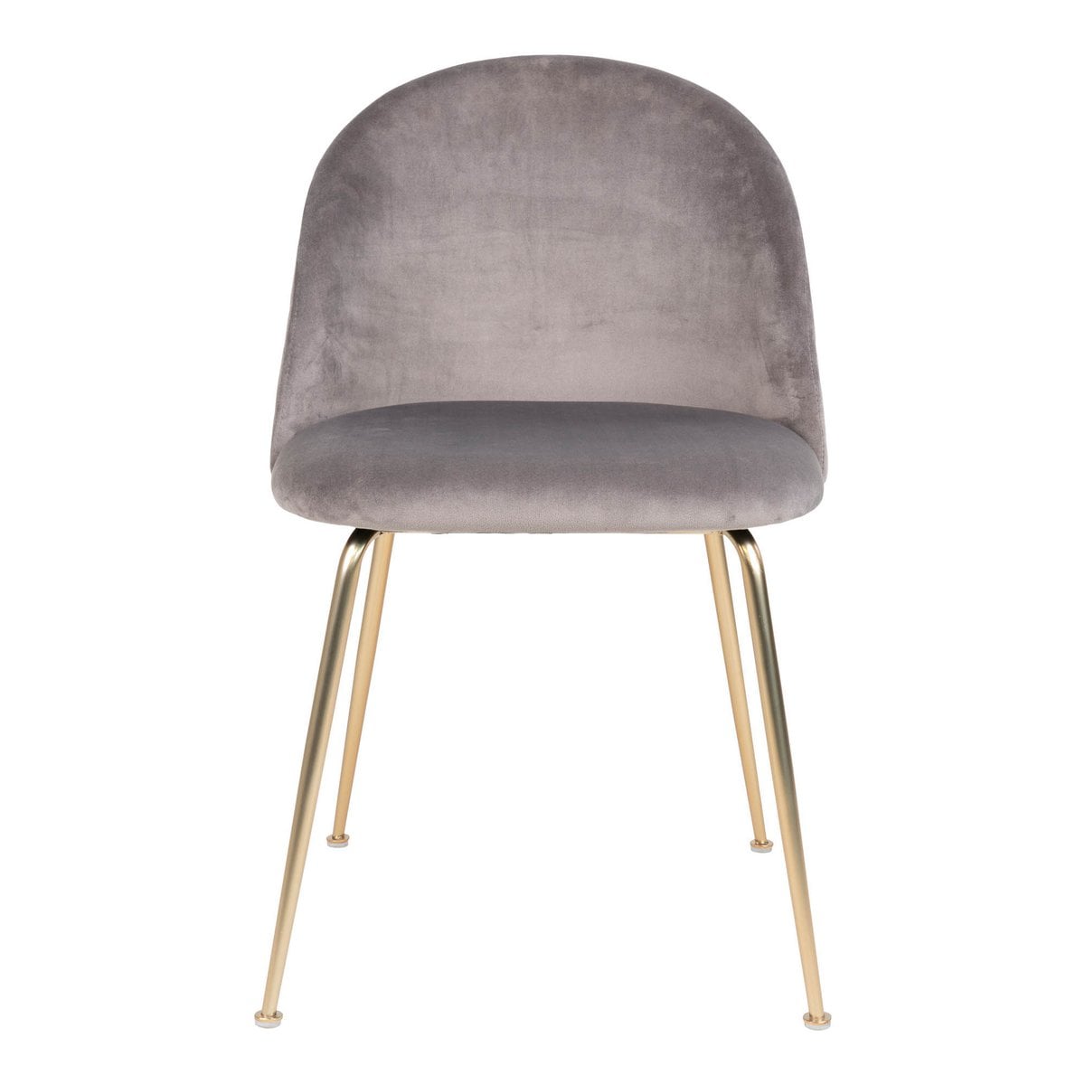 Chaise de salle à manger Geneve - Velours, Acier, Gris - Lot de 2