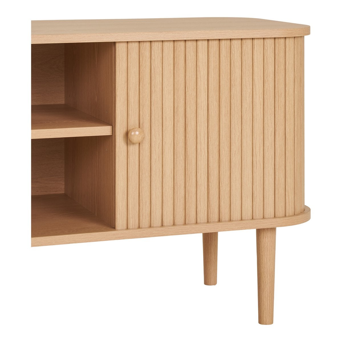Banc TV Nikko - MDF & Pin Naturel, 113x40x51,5 cm