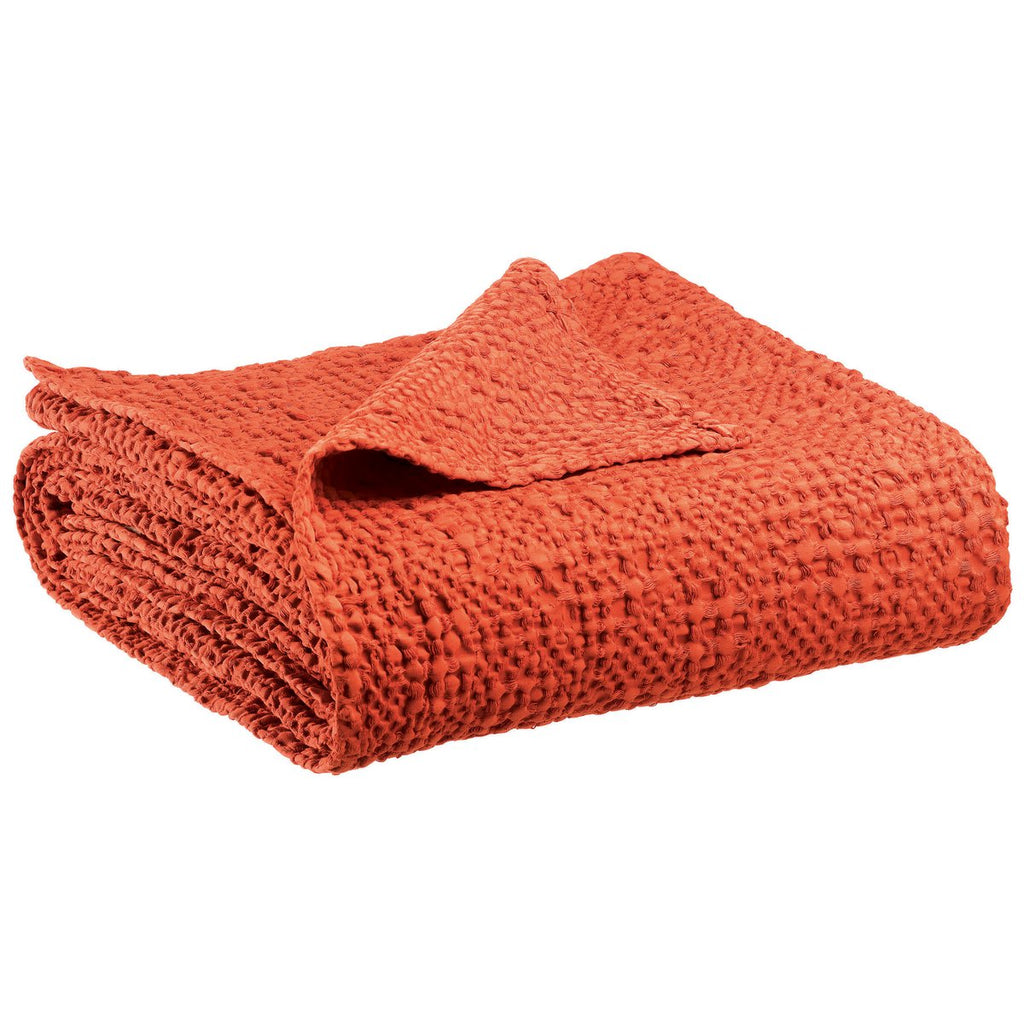 Jeté de lit Tana Rooibos en coton stonewashed 180 × 260 cm