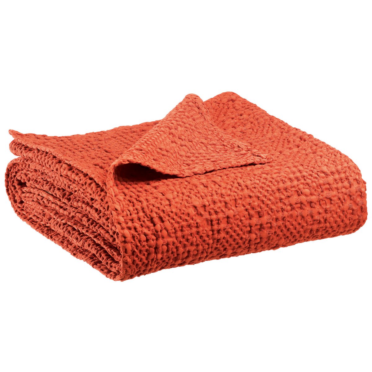 Jeté de lit Tana Rooibos en coton stonewashed 180 × 260 cm