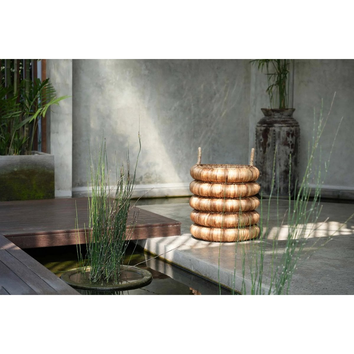 Grand panier en jacinthe d’eau Chunky – Naturel – ×54cm | Bazar Bizar