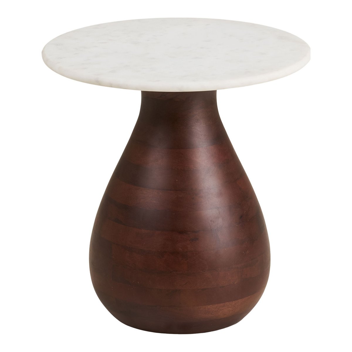 Table d'Appoint Heide - Manguier & Marbre, Ø40x41 cm