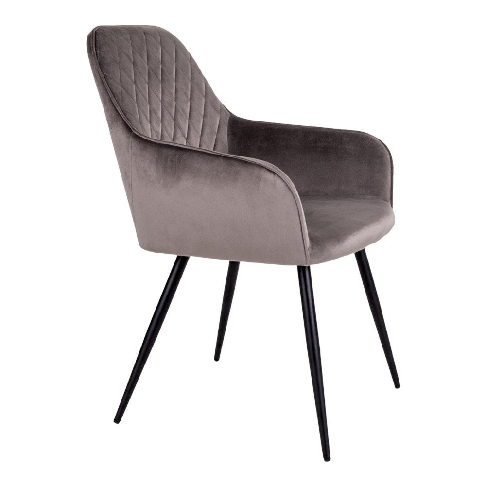 Chaise de salle à manger Harbo - Velours, Acier, Marron clair - Lot de 2