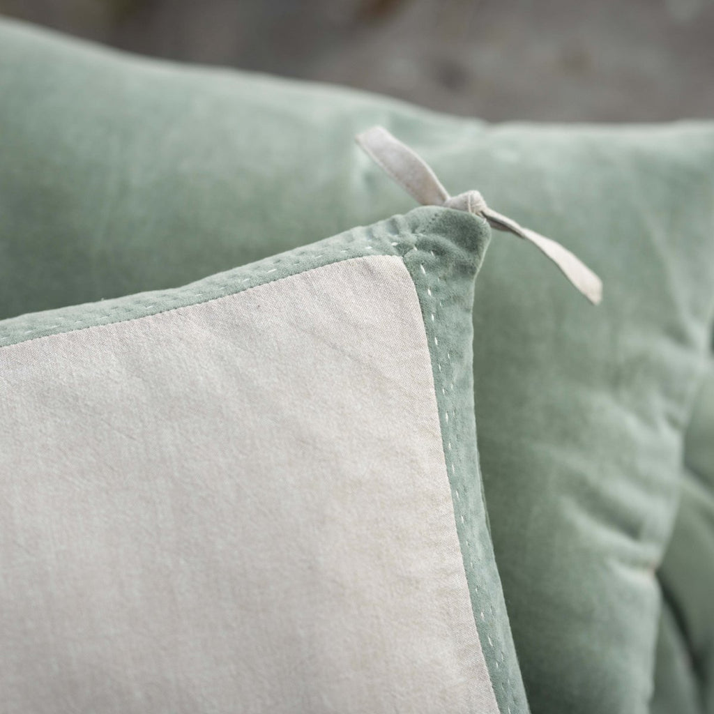 Coussin Elise Chambray Verveine 30 x 50