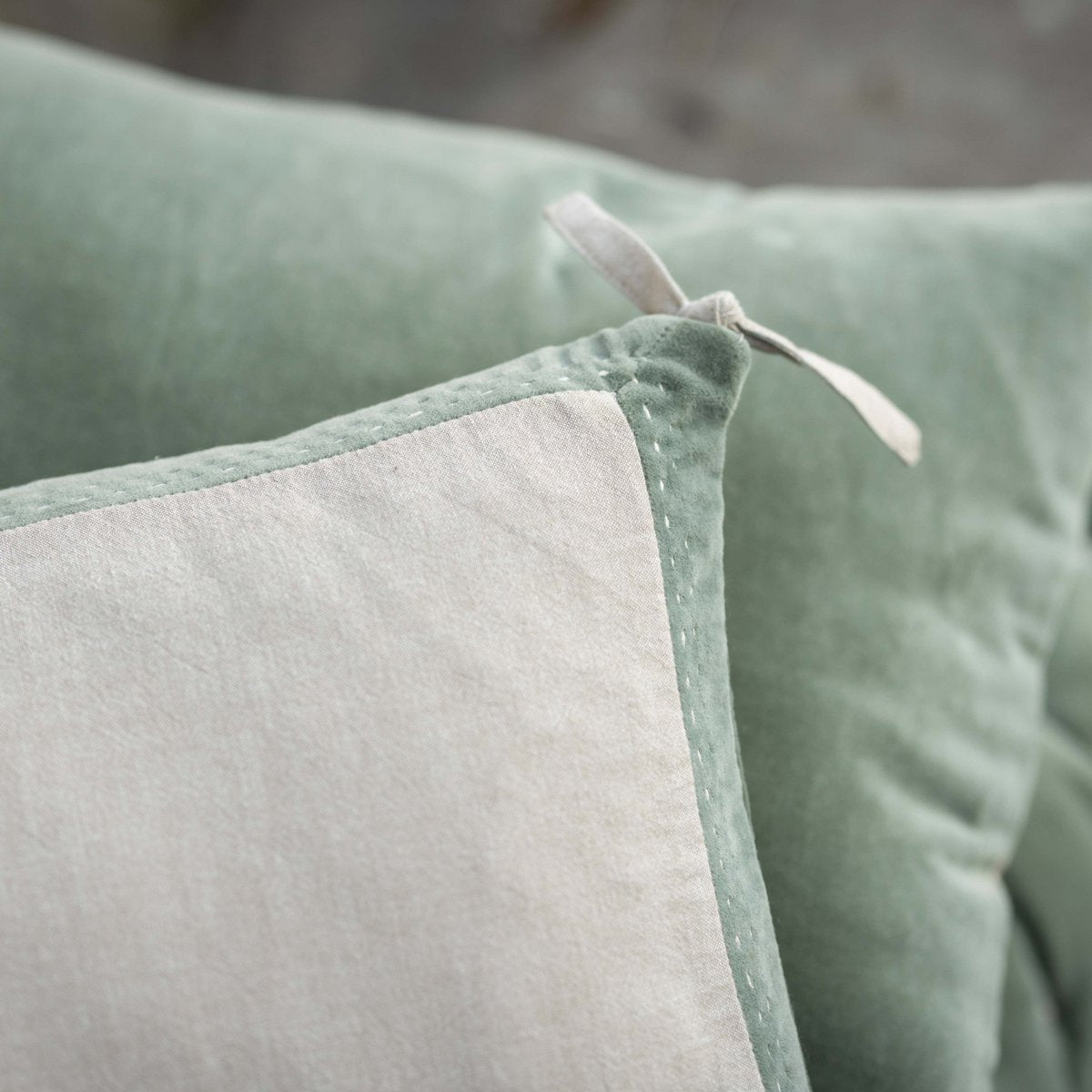 Coussin Elise Chambray Verveine 30 x 50