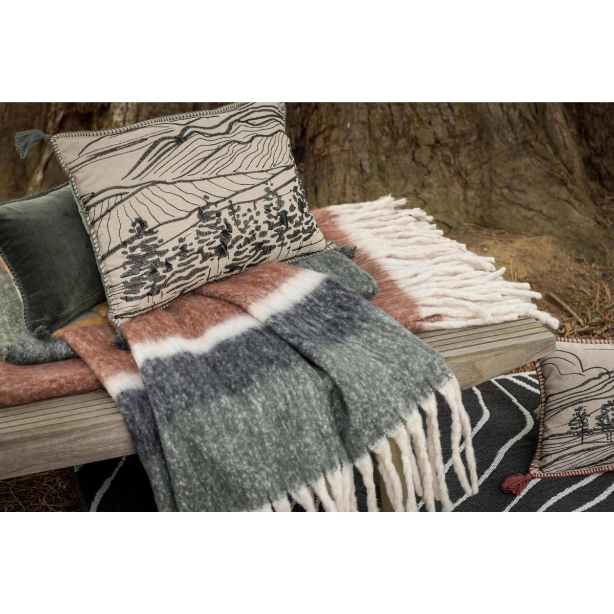 Plaid uni Isabel Rouille polyester recyclé 130 × 160 cm