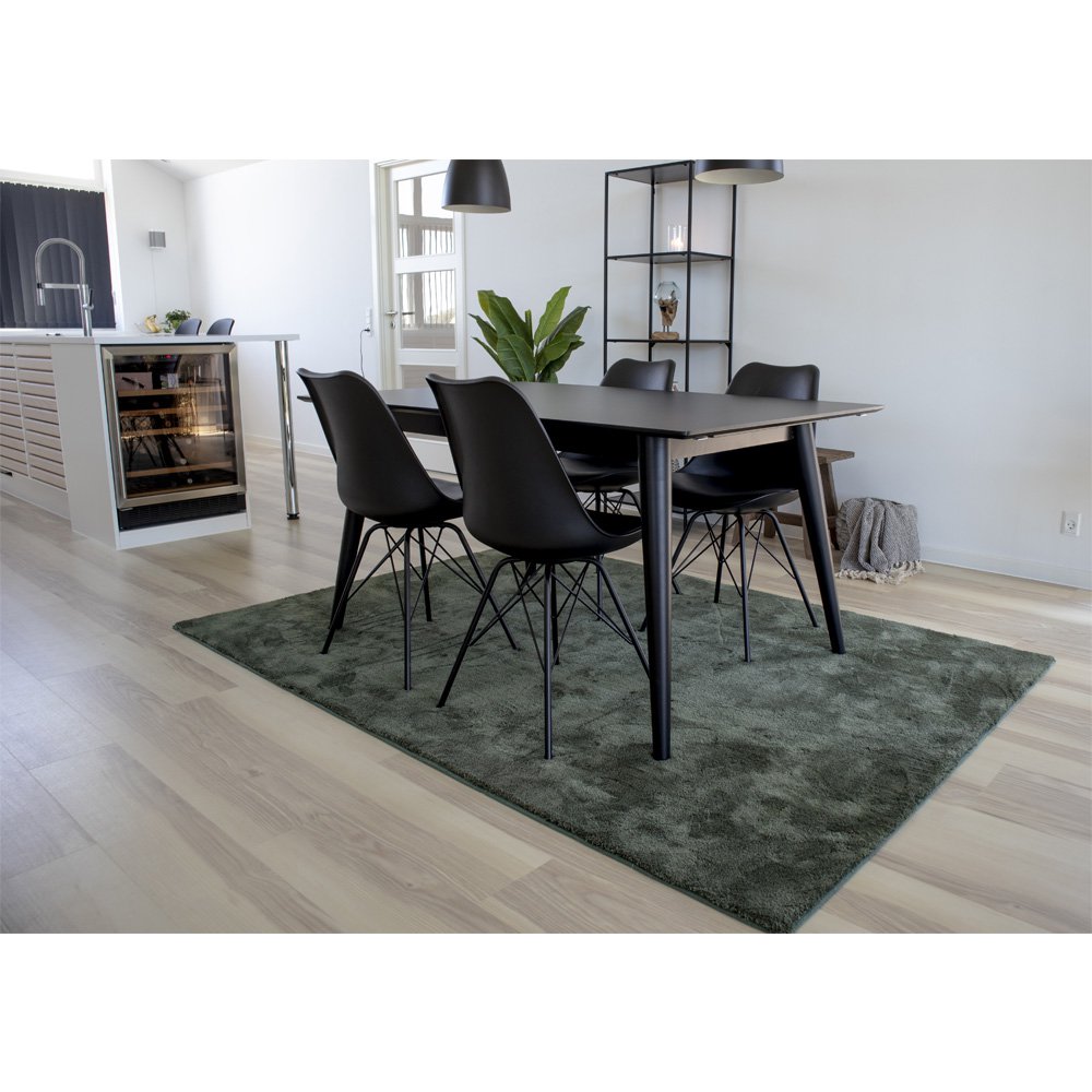 Chaise de salle à manger Oslo – Cuir PU, plastique moulé, métal, noir – Lot de 2