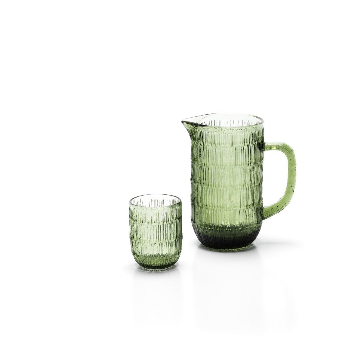 Verre à eau en verre recyclé Moss Ripple – Vert | Bazar Bizar