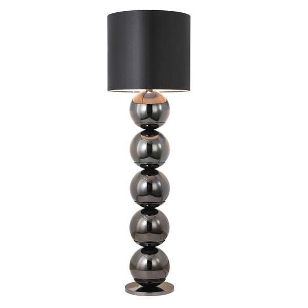 Lampadaire XL à 5 sphères – Anthracite et abat-jour noir