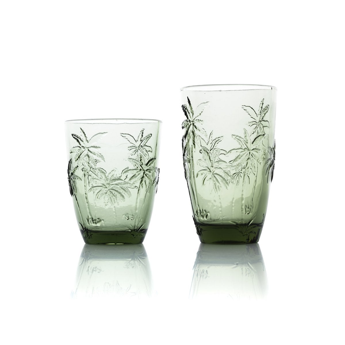 Verre highball en verre recyclé Palm Breeze – Vert Palmiers | Bazar Bizar