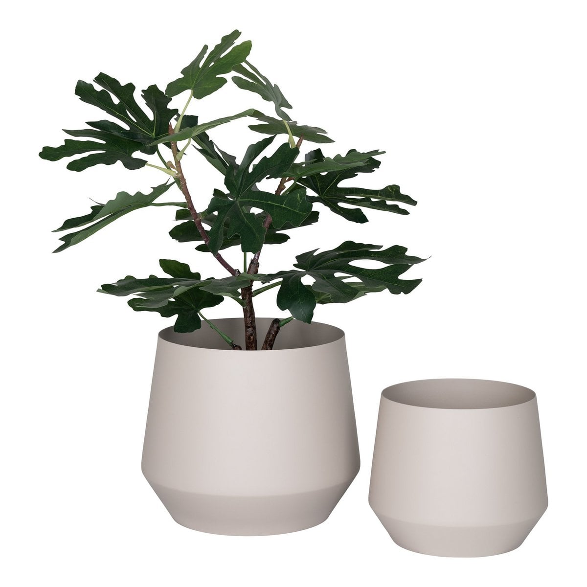 Pots de Fleurs Trofa en Acier Sable - Lot de 2 (S+L)