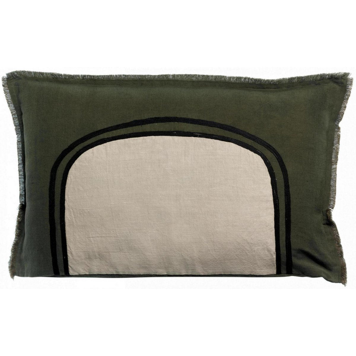 Coussin Bicolore Laly Olive – 40 x 65 cm