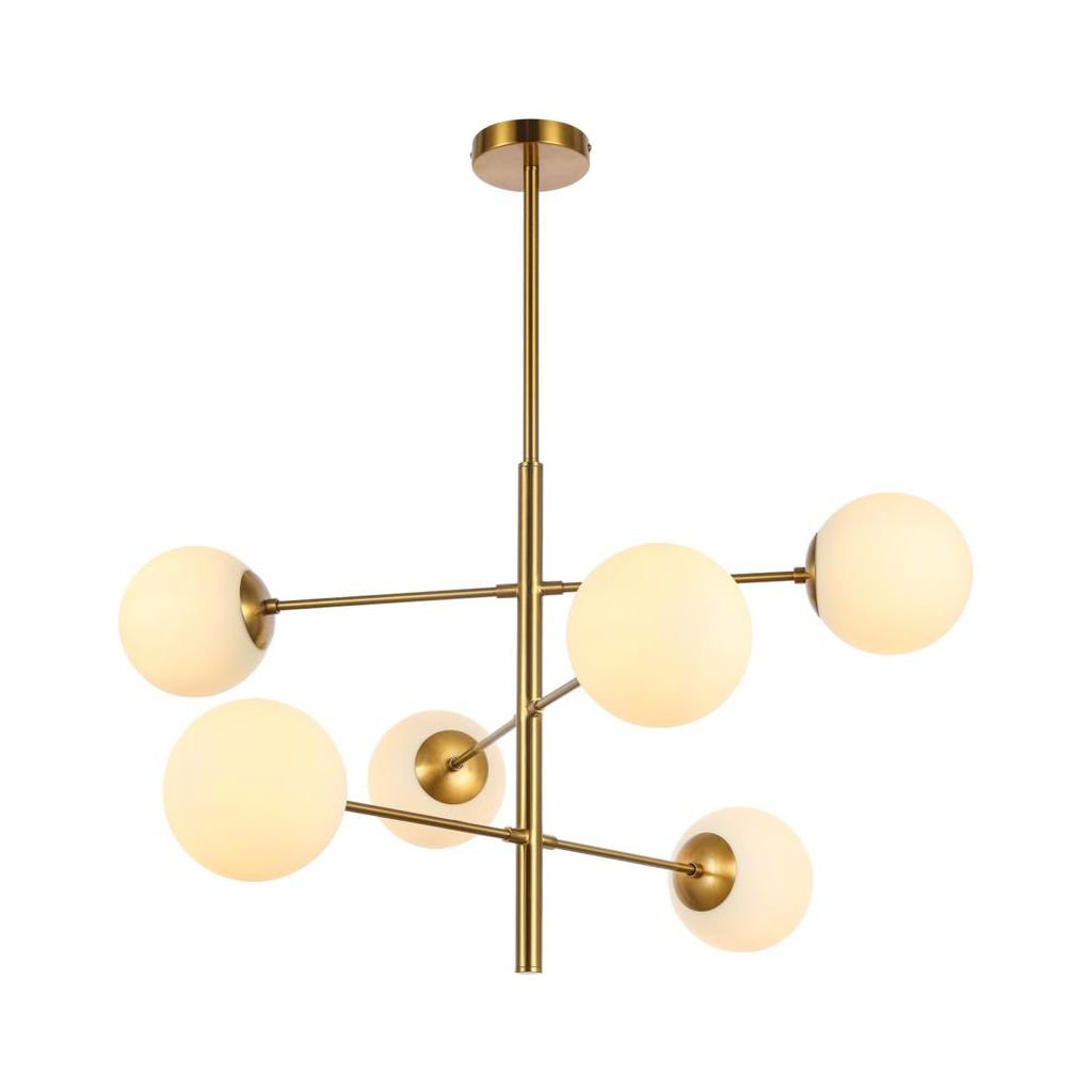 Suspension Népal dorée et blanche – 6 lumières
