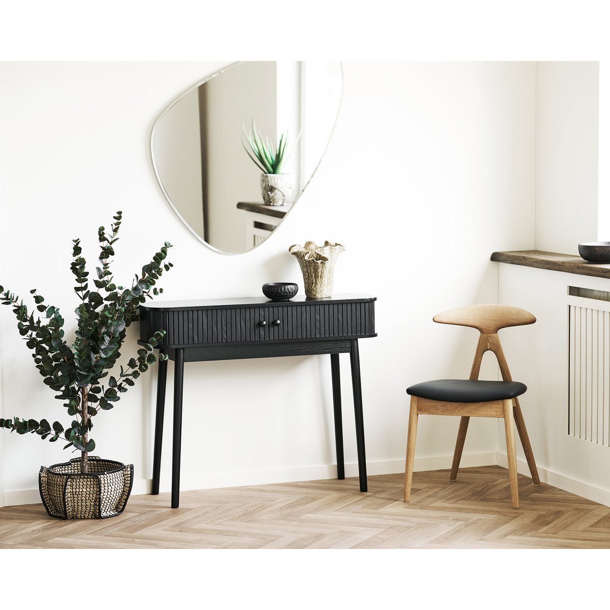 Console Nikko noire – 2 portes – 100 × 30 × 80 cm