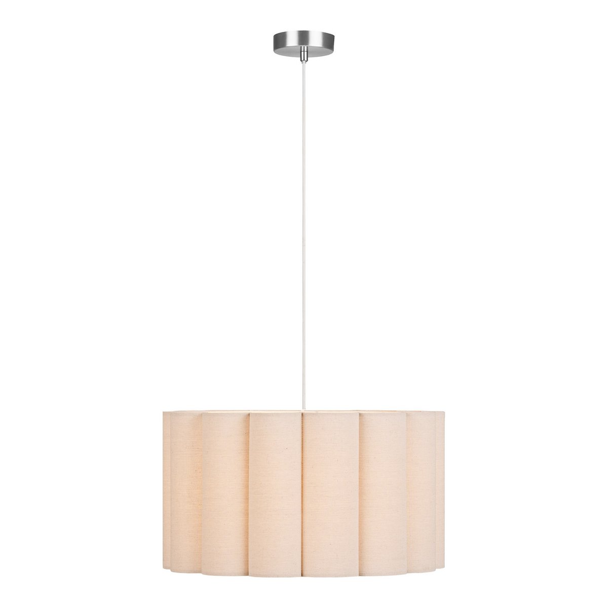 Suspension Watton en acier et lin gris et beige